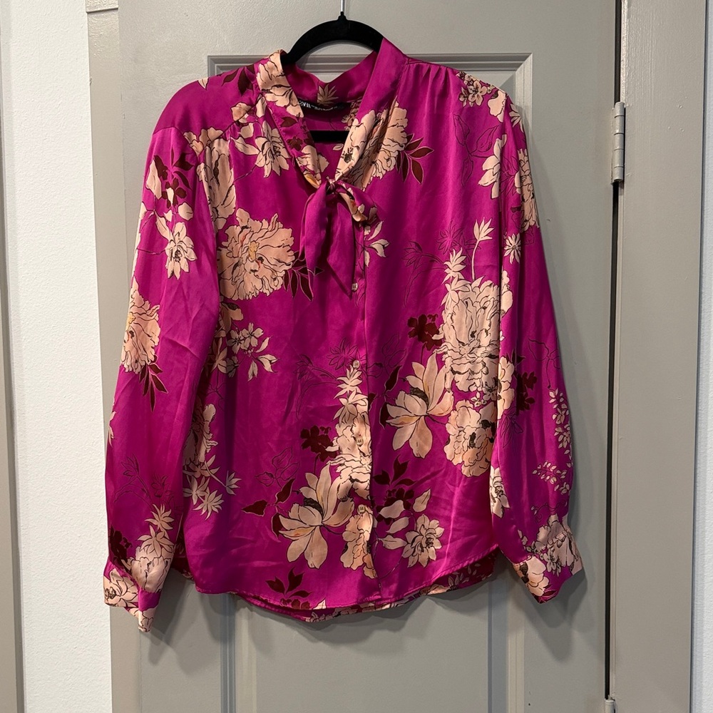 Zara Floral Pink Women's Top